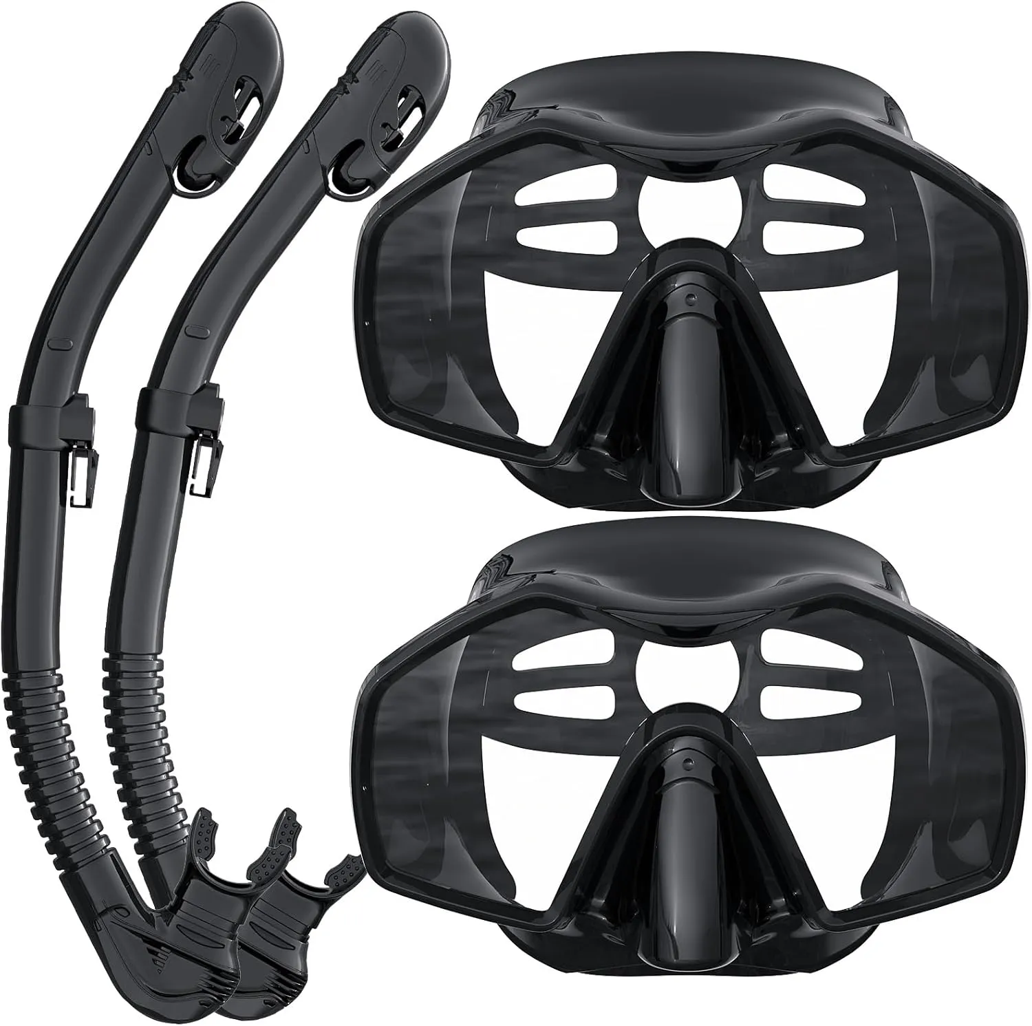 Snorkeling Gear for Adults, Dry Top Snorkel Mask Adult, Snorkel Set with 180Panoramic Wide View, Anti-Fog Scuba Diving Mask for Snorkeling Swimming Travel