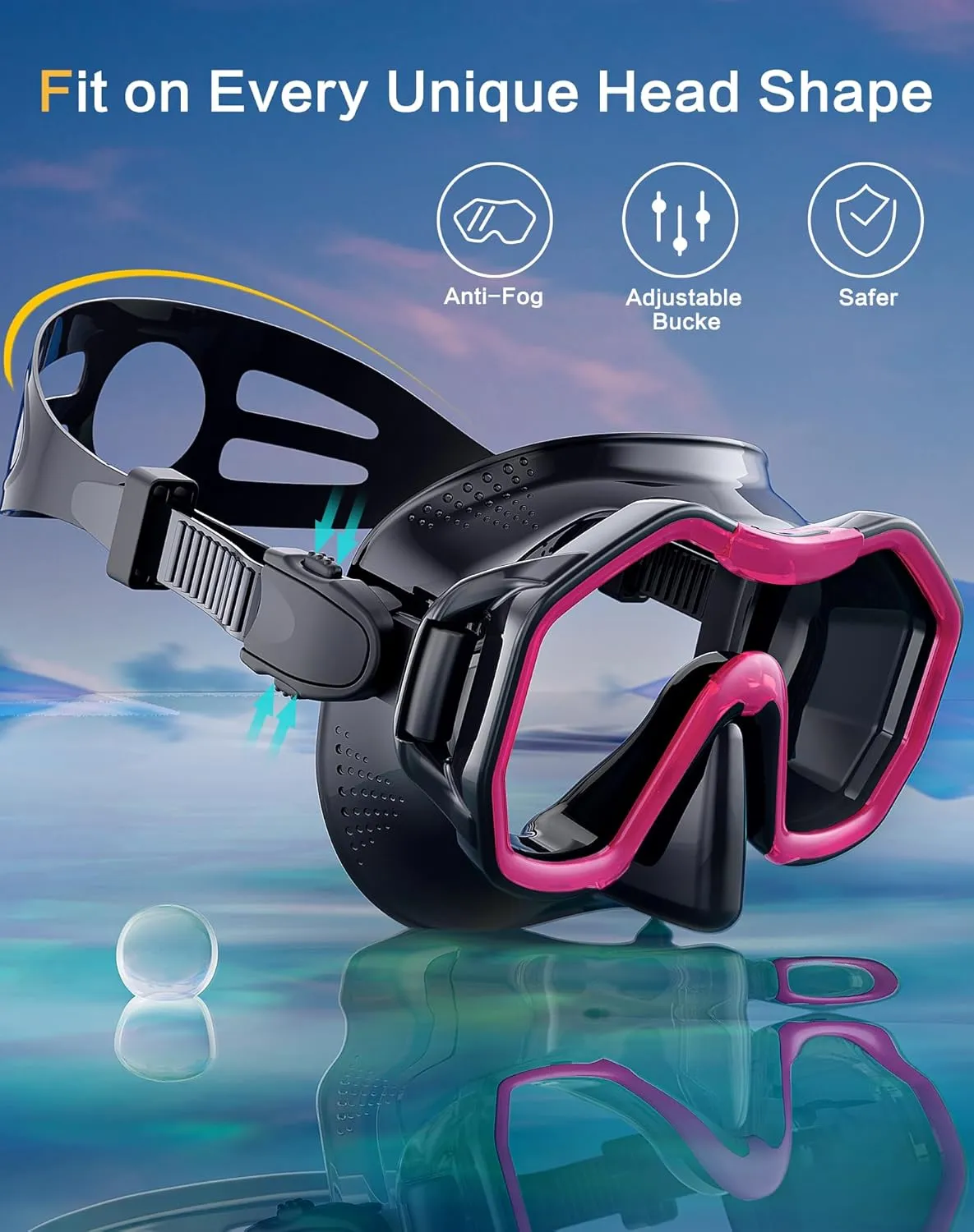 Snorkeling Gear for Adults Kids, Dry-Top Snorkel Set, 180Panoramic Wide View Diving Mask Breathing Freely Snorkel Mask for Snorkeling Scuba Diving Swimming Travel