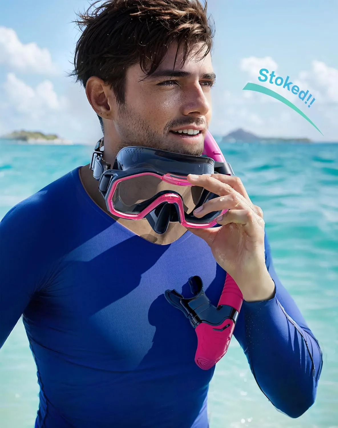 Snorkeling Gear for Adults Kids, Dry-Top Snorkel Set, 180Panoramic Wide View Diving Mask Breathing Freely Snorkel Mask for Snorkeling Scuba Diving Swimming Travel