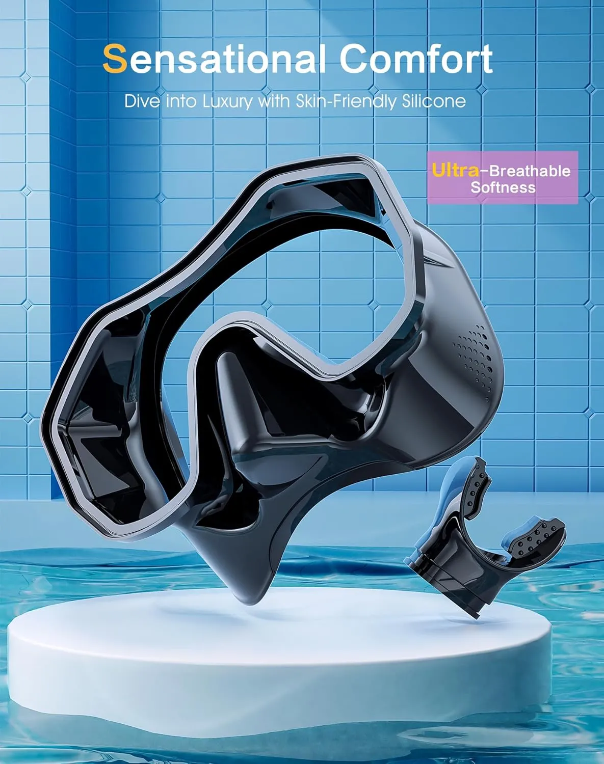 Snorkeling Gear for Adults Kids, Dry-Top Snorkel Set, 180Panoramic Wide View Diving Mask Breathing Freely Snorkel Mask for Snorkeling Scuba Diving Swimming Travel