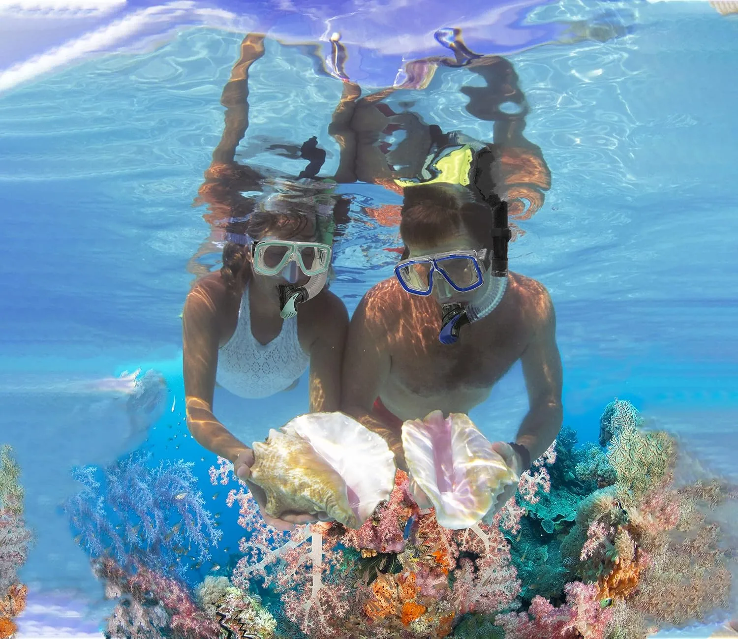 Snorkeling Gear for Adults with Fins Scuba Diving Gear Adult Professional Travel Snorkel Sets with Flippers,Anti-Fog Anti-Leak Diving Mask