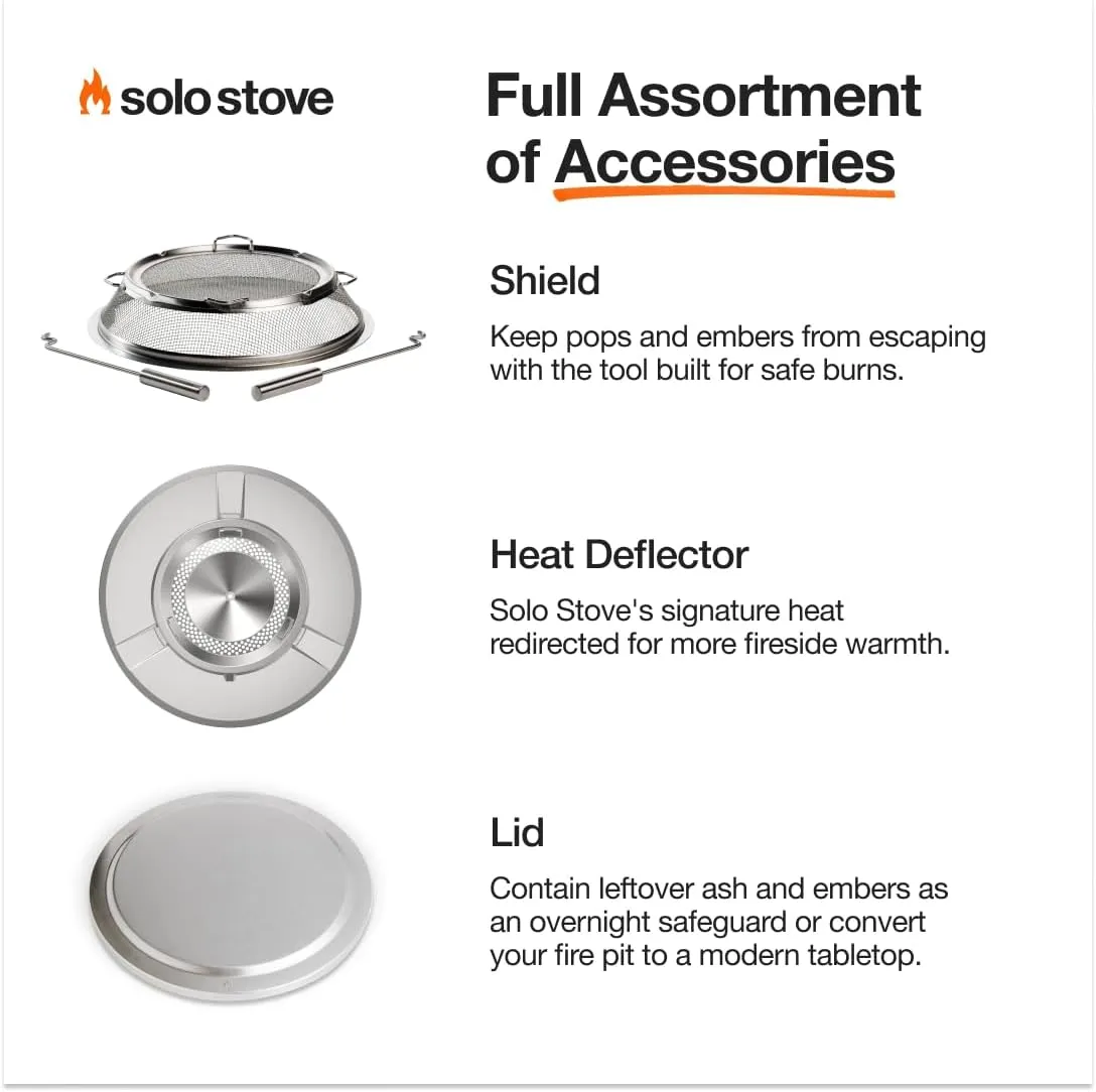 Solo Stove Bonfire 2.0 with Stand, 19.5 Inch Smokeless Fire Pit with Removable Ash Pan - Portable Outdoor Fire Pit - Stainless Steel Wood Burning Fireplace, Ideal for 4-6 People, 21.75 lbs, Gunmetal