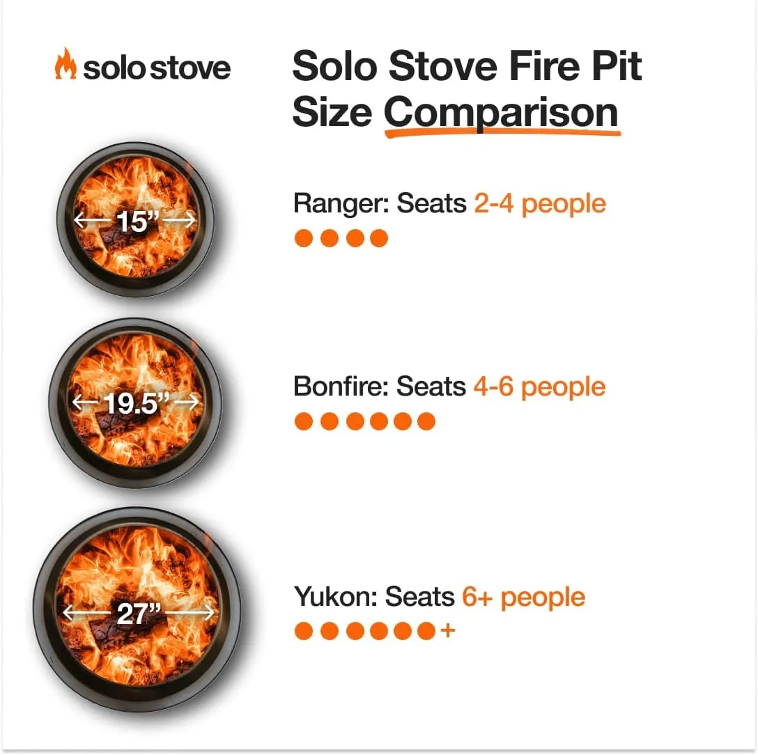 Solo Stove Bonfire 2.0 with Stand, 19.5 Inch Smokeless Fire Pit with Removable Ash Pan - Portable Outdoor Fire Pit - Stainless Steel Wood Burning Fireplace, Ideal for 4-6 People, 21.75 lbs, Gunmetal