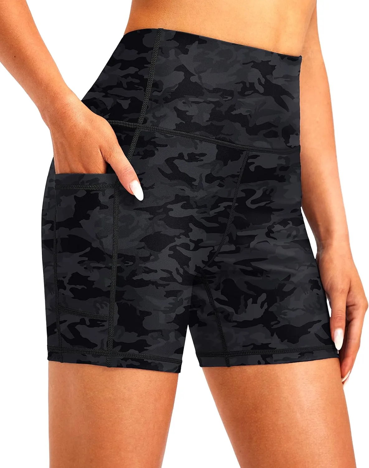 Soothfeel Women's High Waisted Swim Board Shorts 5 Inch UPF 50  Tummy Control Bathing Suit Bottoms for Women with Pockets