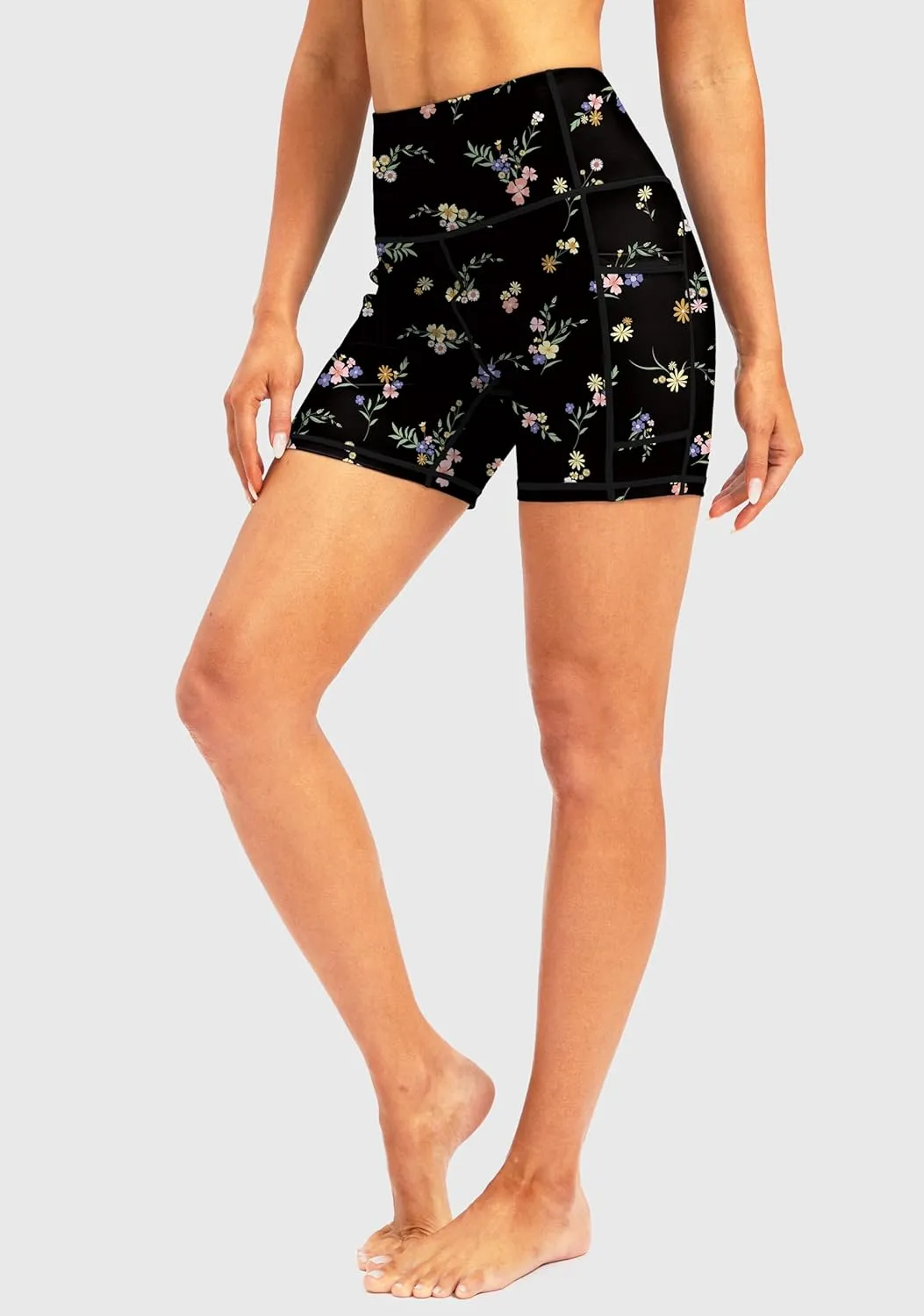 Soothfeel Women's High Waisted Swim Board Shorts 5 Inch UPF 50  Tummy Control Bathing Suit Bottoms for Women with Pockets