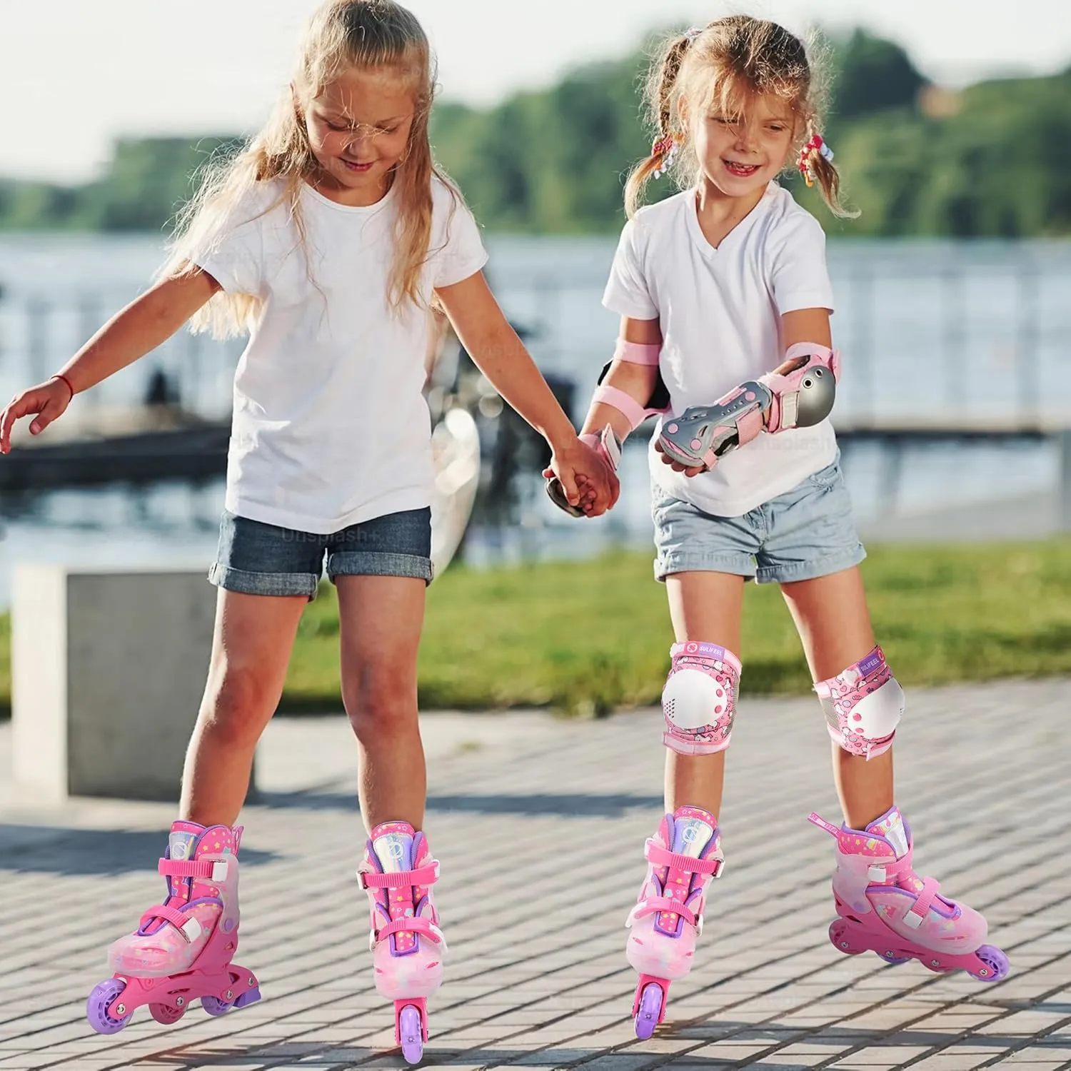 SULIFEEL Inline Skates for Girls Boys Kids Ages 3-10 with Light Up Wheels, Adjustable 4 Sizes for Kids Toddler Youth Beginner Indoor & Outdoor