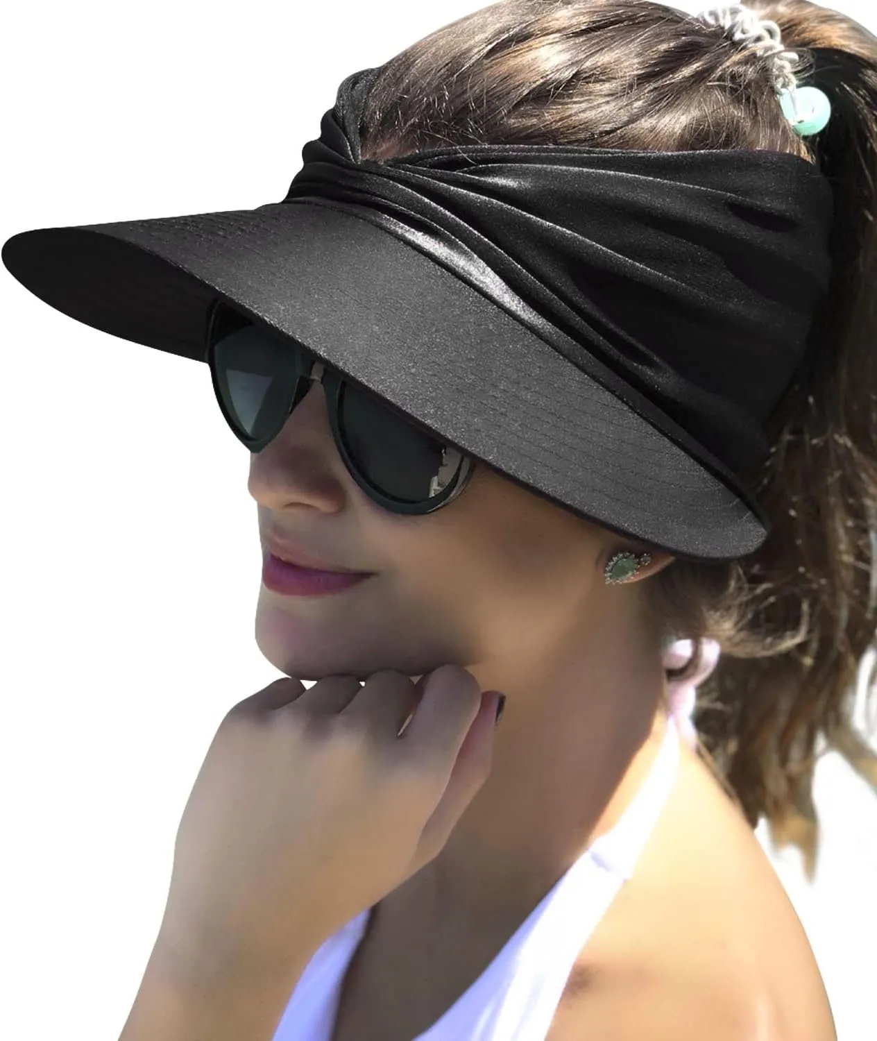 Sun Hat Women Sun Beach Visor Cap UV Protection with Wide Brim for Sports Beach Golf Hiking
