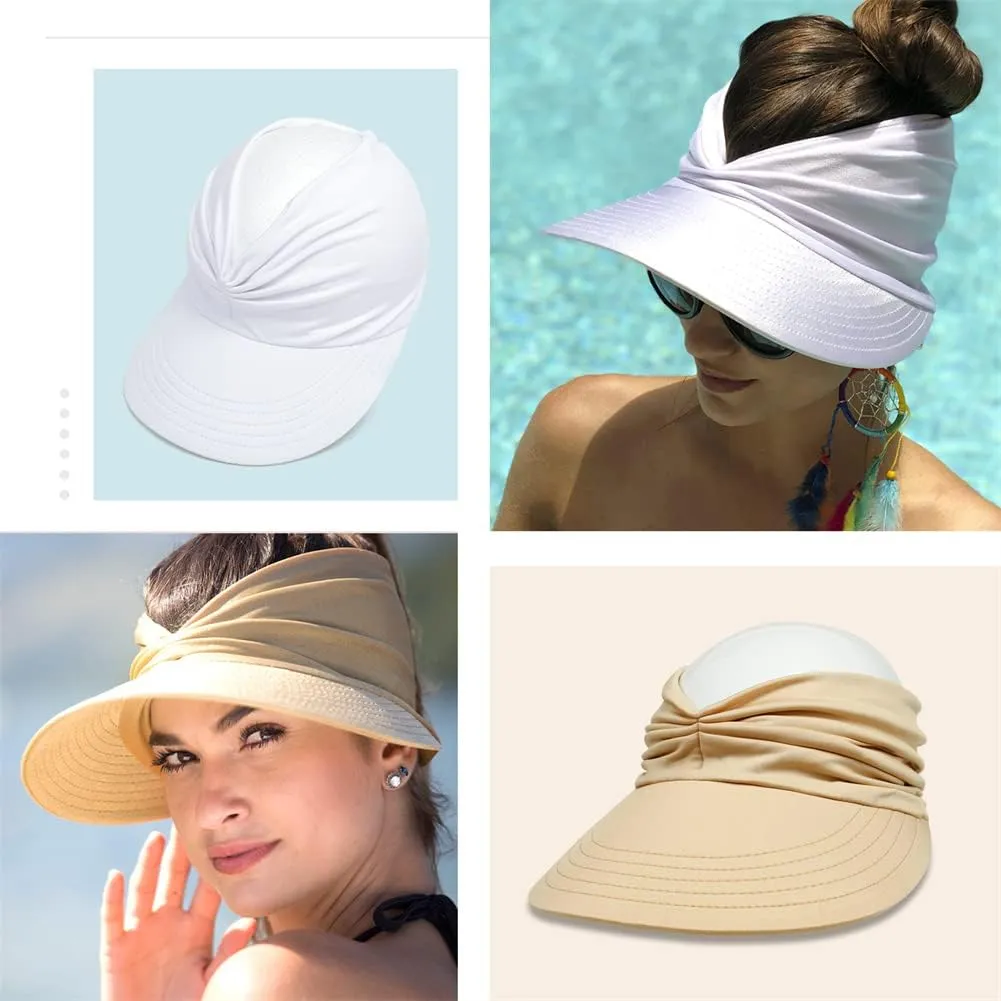 Sun Hat Women Sun Beach Visor Cap UV Protection with Wide Brim for Sports Beach Golf Hiking