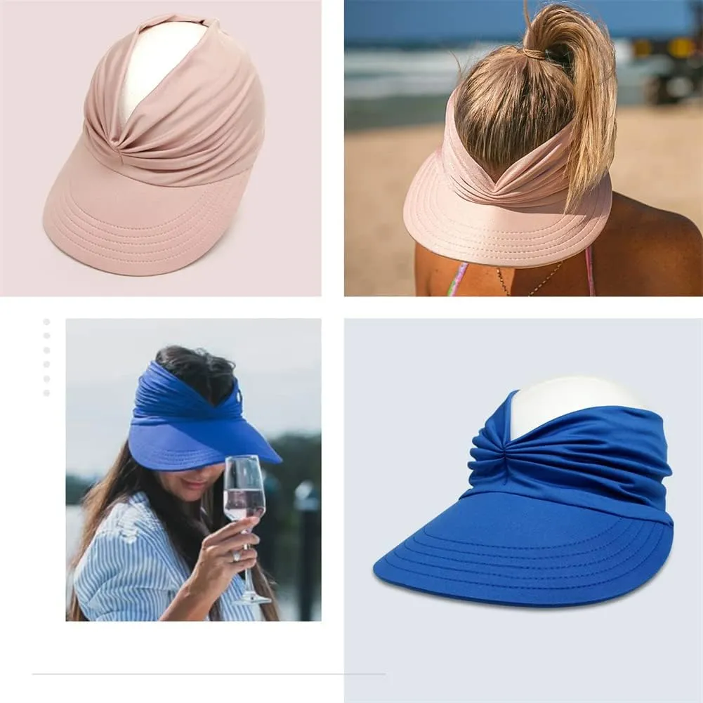 Sun Hat Women Sun Beach Visor Cap UV Protection with Wide Brim for Sports Beach Golf Hiking