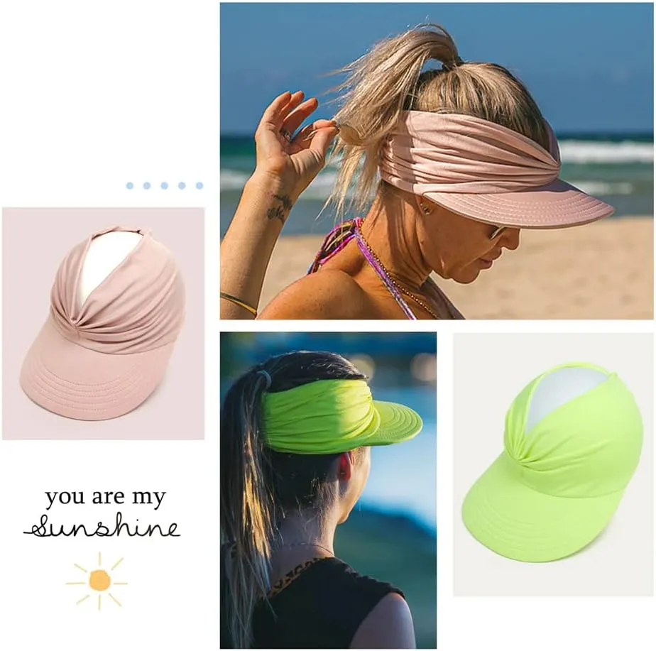 Sun Hat Women Sun Beach Visor Cap UV Protection with Wide Brim for Sports Beach Golf Hiking