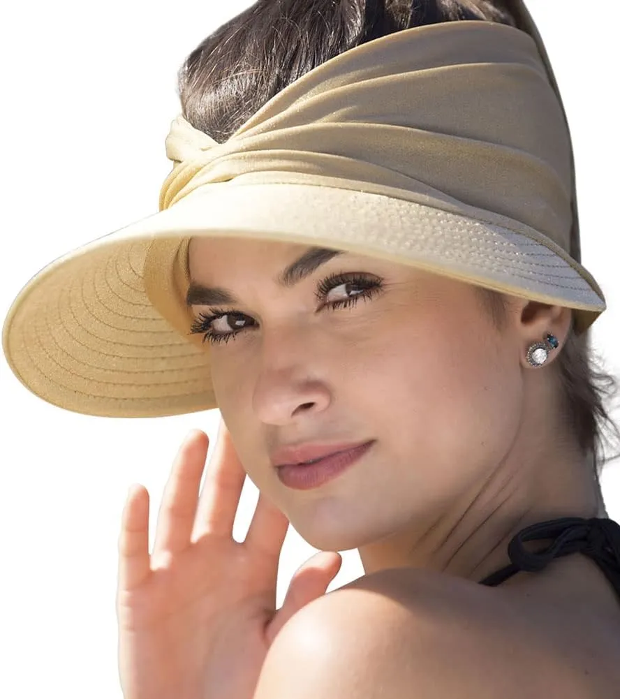 Sun Hat Women Sun Beach Visor Cap UV Protection with Wide Brim for Sports Beach Golf Hiking