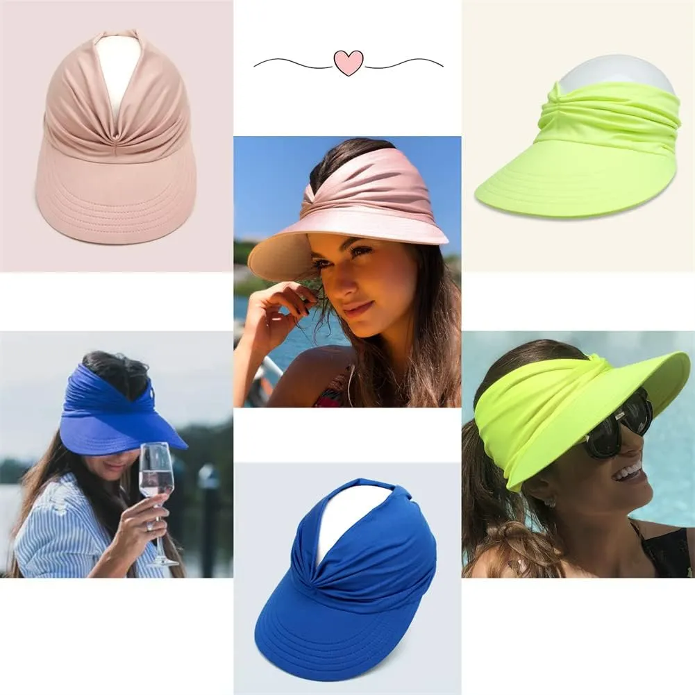 Sun Hat Women Sun Beach Visor Cap UV Protection with Wide Brim for Sports Beach Golf Hiking