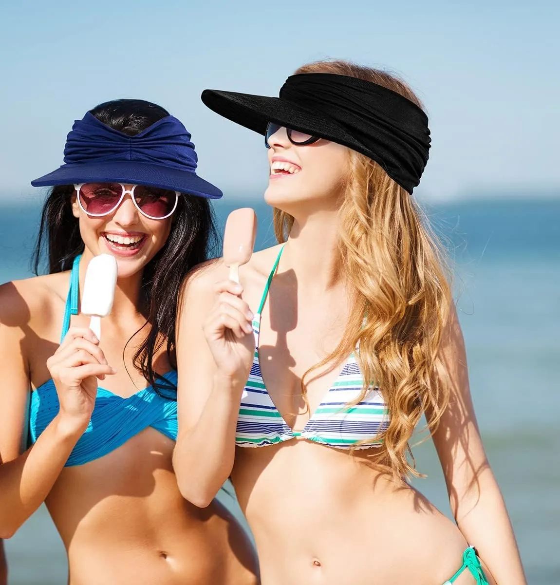 Sun Hat Women Sun Beach Visor Cap UV Protection with Wide Brim for Sports Beach Golf Hiking