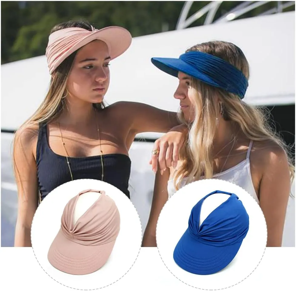 Sun Hat Women Sun Beach Visor Cap UV Protection with Wide Brim for Sports Beach Golf Hiking