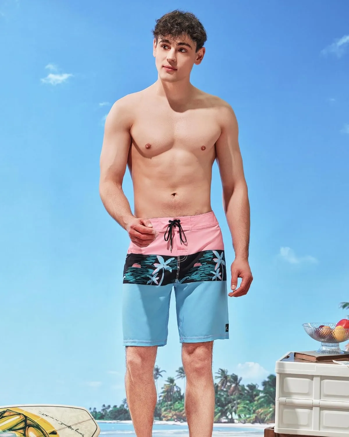 SURF CUZ Men's Board Short Beach Short 4-Way Stretch Swim Short