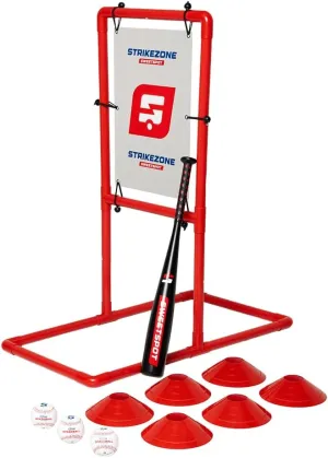SweetSpot Backyard Homerun Kit | Complete Backyard Baseball Set | Includes Strikezone, Plastic Big Barrel Bat, Plastic Balls, and Field Markers