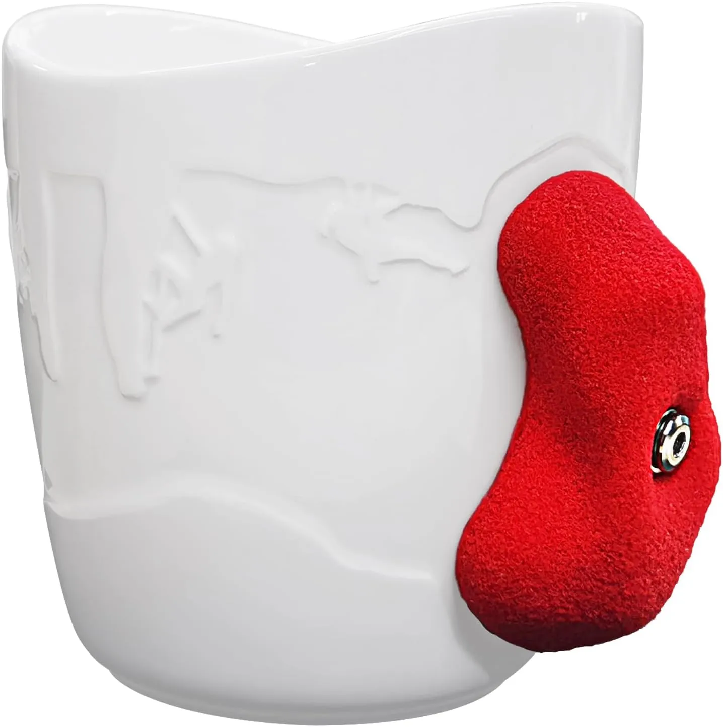 TWO STONES Rock Climbing Coffee Mug for Rock Climber as Rock Climbing Gift for Climbers (White   Red)