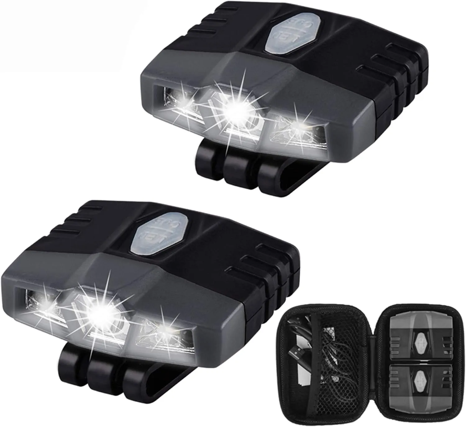Ultra Bright Mini Hands Free Cree LED Clip on Cap Light - Rechargeable Waterproof Hat Light Flashlight Portable Headlamp for Fishing Camping Hand Work Baseball Caps