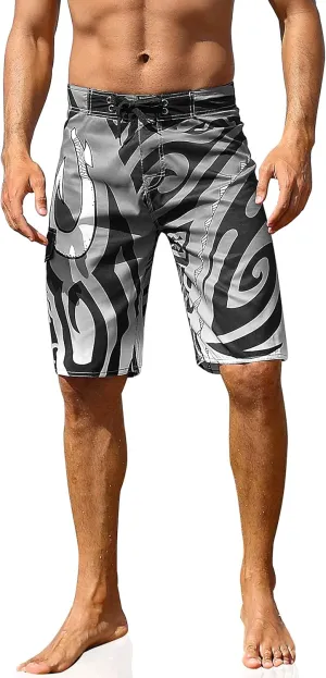 unitop Men's Swim Trunks Beachwear Quick Dry Hawaiian Printed