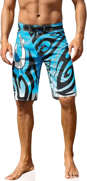 unitop Men's Swim Trunks Beachwear Quick Dry Hawaiian Printed