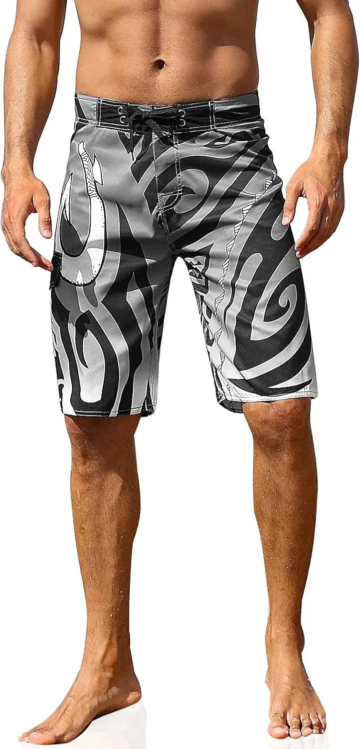 unitop Men's Swim Trunks Beachwear Quick Dry Hawaiian Printed