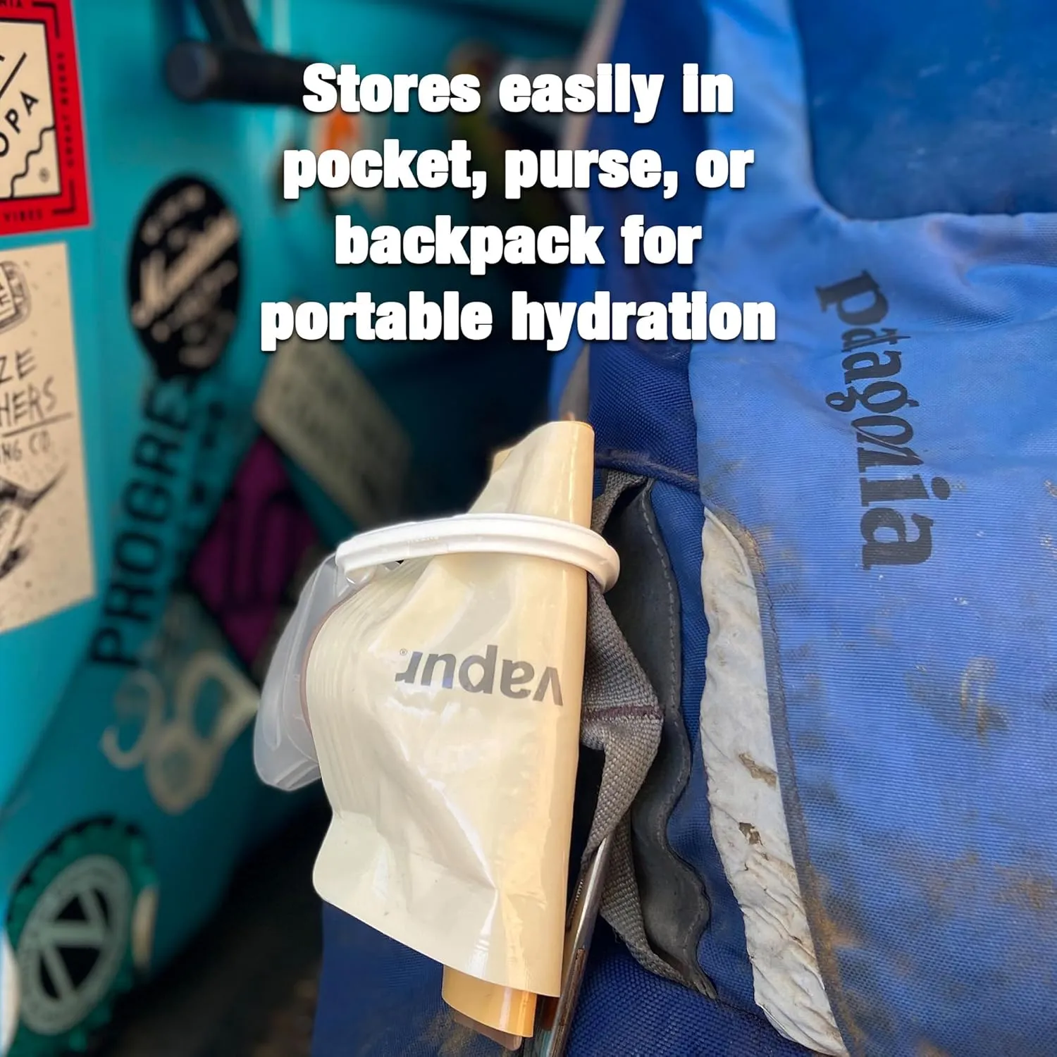 Vapur Flexible, Collapsible Wide Mouth Anti-Bottle with Detachable Carabiner, 34 Ounce, Admiral Blue, Pack of 1