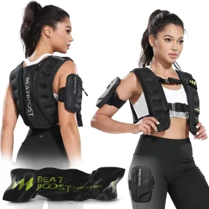 Weighted Vest for Women Men BeatBoost 10lb/15lb/20lb/25lb/30lb/35lb/40lb Weight Vest with Ironsand for Strength Training Running Walking Workout