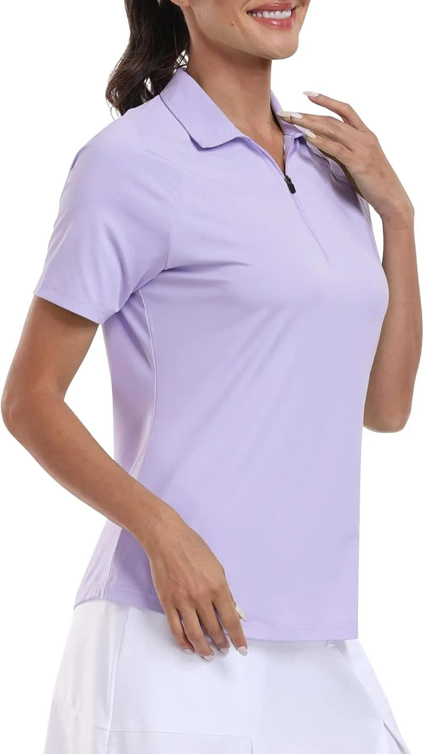 Women's Golf Polo Shirts Short Sleeve Moisture Wicking Golf Apparel Lady Golf Tops