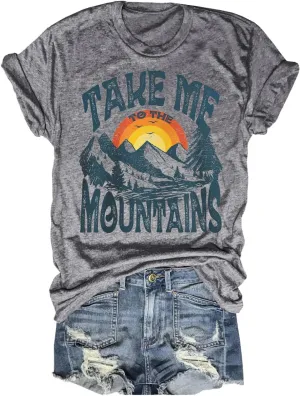 Women's Nature Camping Mountain Hiking Lovers Shirt Adventure Wild Outdoor Graphic Tees Tops