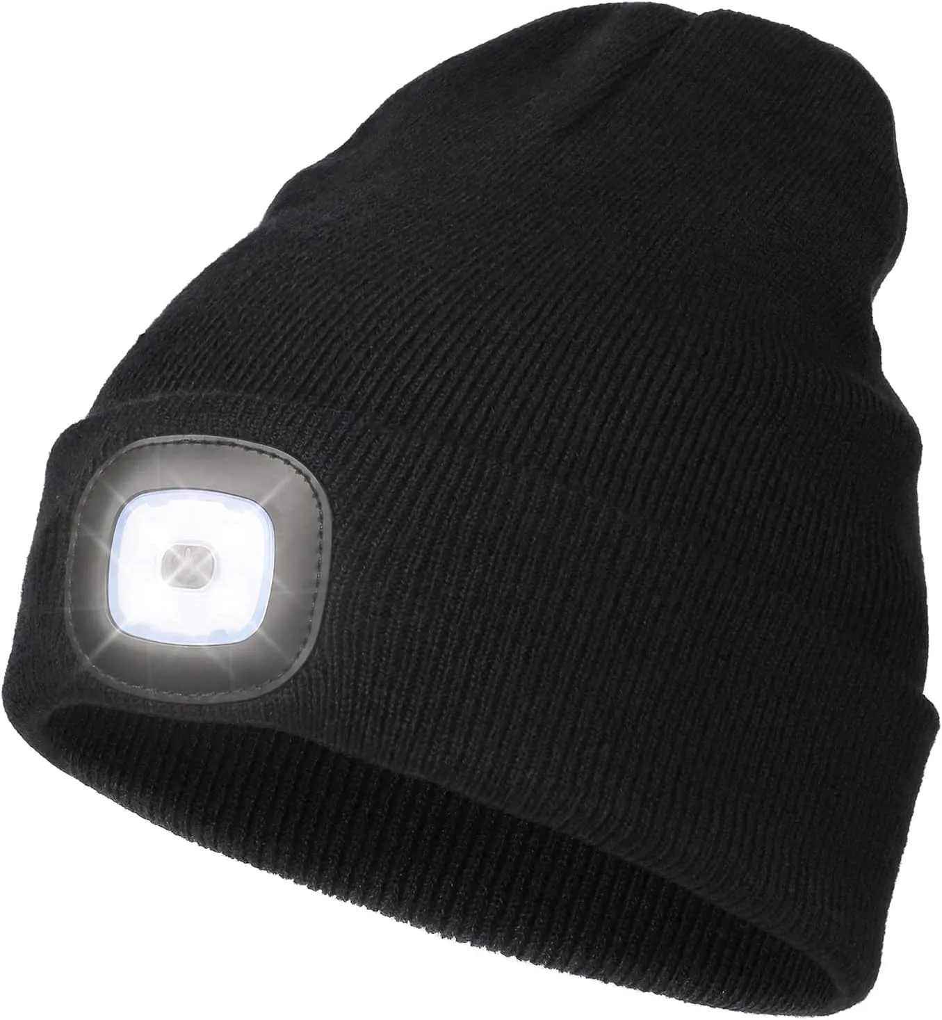YunTuo LED Beanie with The Light, Unisex USB Rechargeable Headlamp Winter Knitted Cap Gifts for Men Dad Husband Him