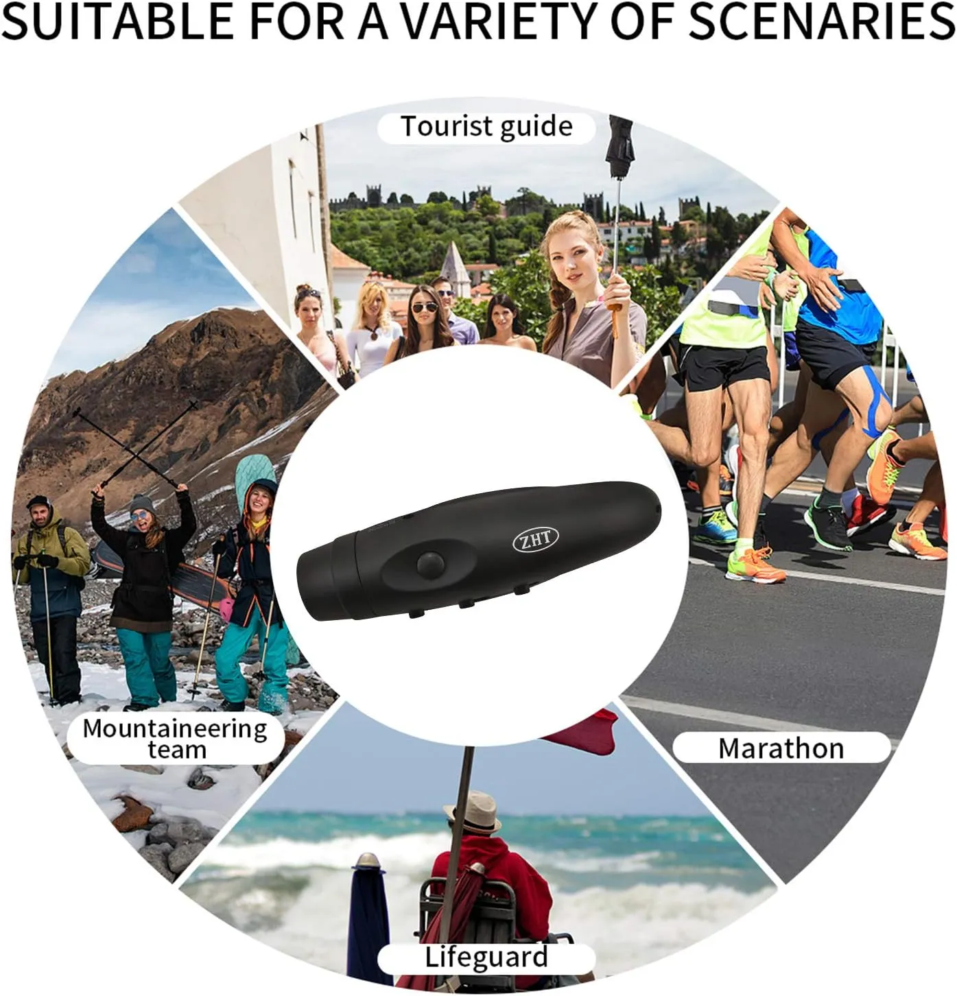 ZHT Electronic Whistles for Referees with USB Charging, 3 Tone High Volume Emergency Whistle for Referee Coaches Teacher, Outdoor Camping Hiking Boating Safety Whistles with Lanyard
